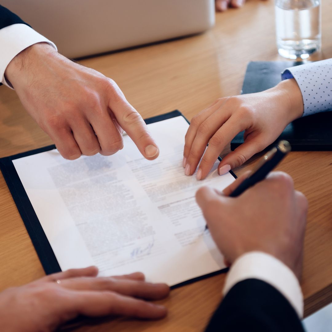 divorce document being signed