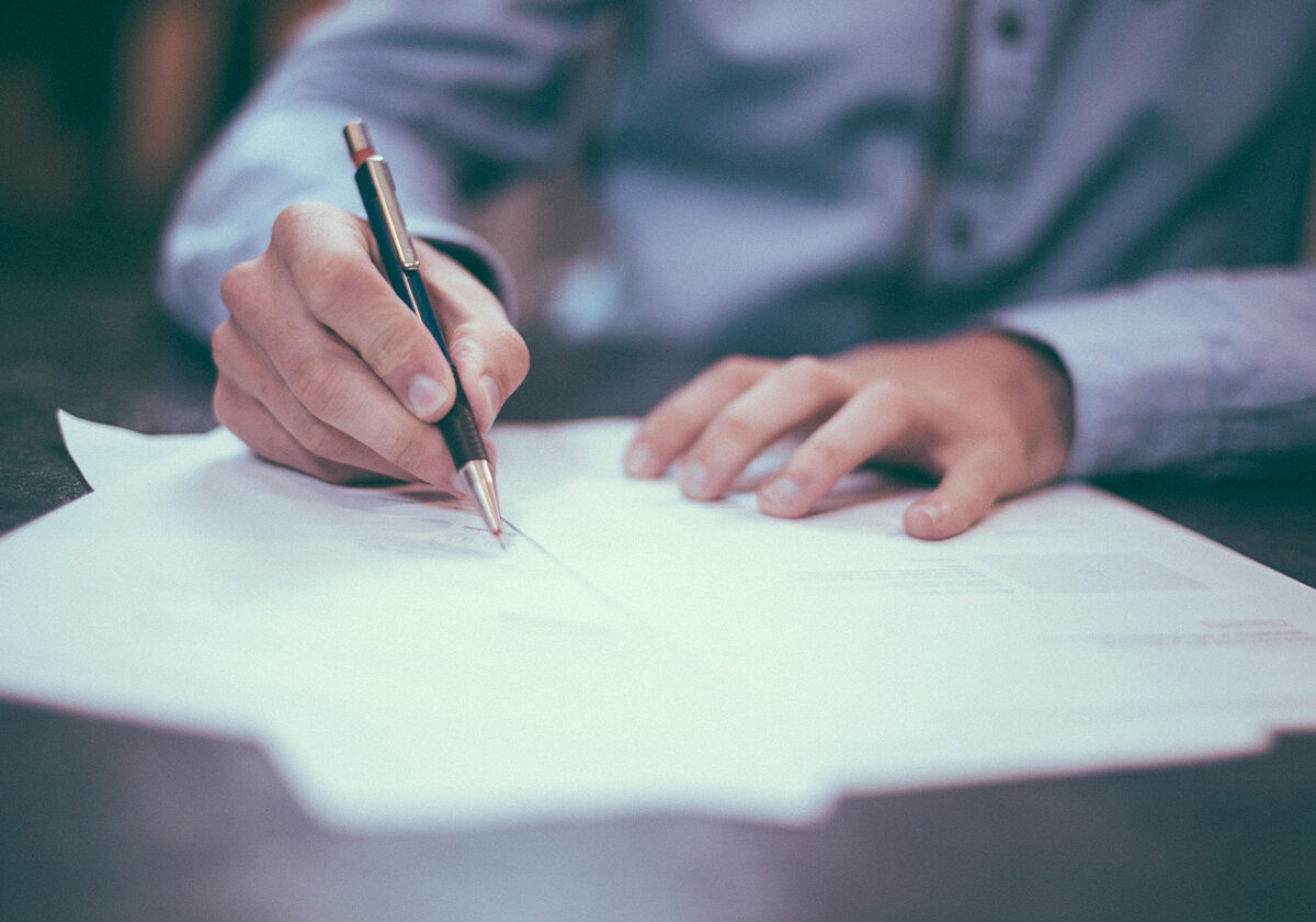 an attorney concentrating on his work.