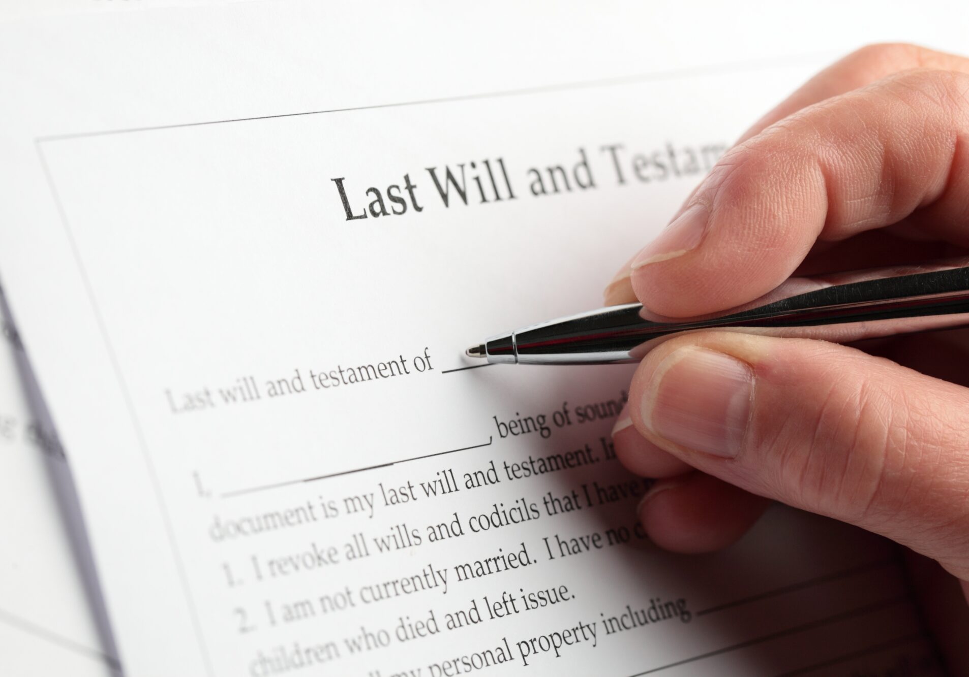 Image of a Last Will and Testament.
